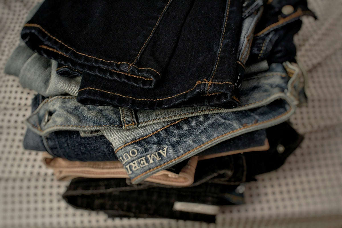 Folded vintage denim
