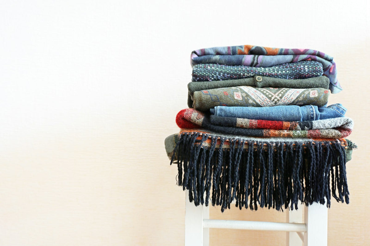 Pile of vintage clothing
