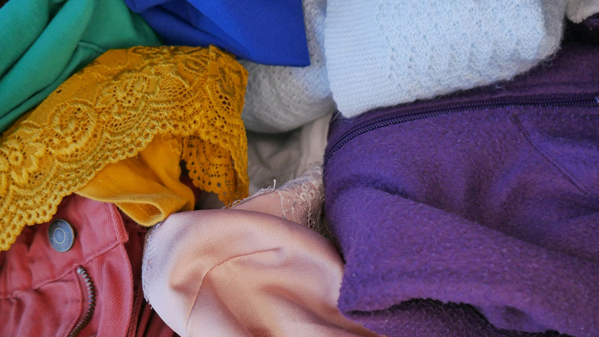 Pile of mixed children's clothing